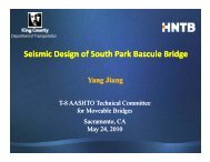 Seismic Design of South Park Bascule Bridge - AASHTO ...