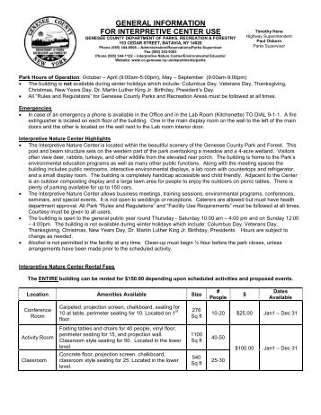 Interpretive Nature Center Information and Permit - Genesee County