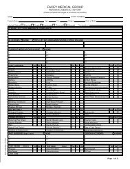 Personal Medical History Page 1 - Facey Medical Group