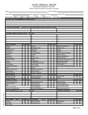 confidential medical history form page 1 gp name