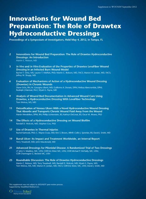 The Role of Drawtex Hydroconductive Dressings - Wounds