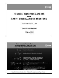 mission analysis aspects for earth observations missions