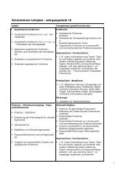 Lehrplan Jahrgangsstufe10