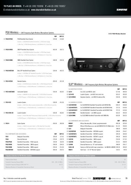 RETAIL PRICE LIST - MIDAS ProSound