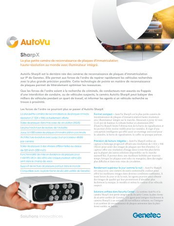 Fiche technique d'AutoVu SharpX - Genetec