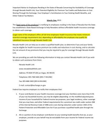 Employee Notice 1 (PDF version) - Silver State Health Insurance ...