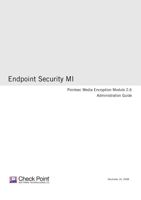 Pointsec Media Encryption MI Client Administration ... - Check Point