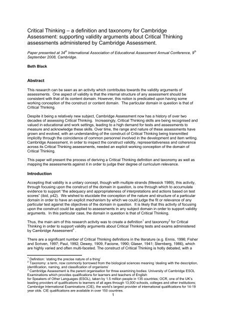 Cambridge thinking skills assessment sample papers image