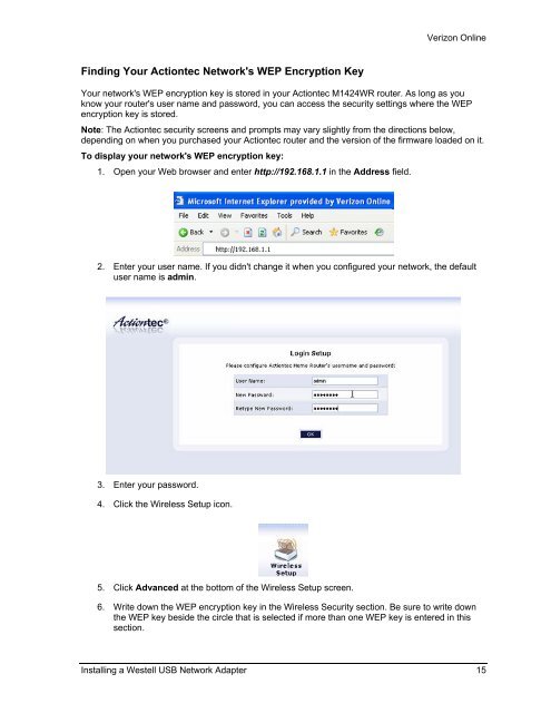 Installing a Westell USB Network Adapter - Verizon Support