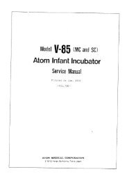 ATOM V-85 Infant Incubator Service Manual - Frank's Hospital ...