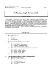 Teologia e Liturgia Sacramentaria - Pontificia Facolta' Teologica di ...