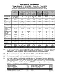 SDSU Research Foundation Fringe Benefit ESTIMATES