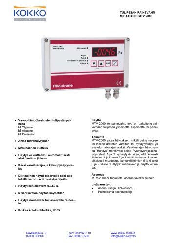 Esite - Kokko Control Oy