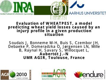 Evaluation of WHEATPEST, a model predicting wheat yield losses ...