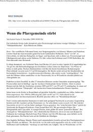 Seelsorgedefizit - weniger Priesternachwuchs (12 ... - Priesternetzwerk