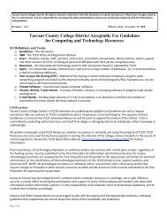 Tarrant County College District Acceptable Use Guidelines for ...