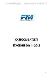 CATEGORIE ATLETI 2011 - 2012 - Federazione Italiana Nuoto