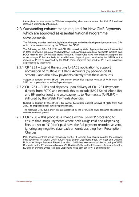 NHAIS Finance Development News - NHS Connecting for Health