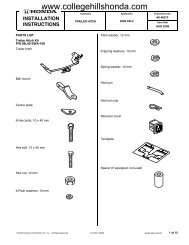 2009 Instructions - College Hills Honda