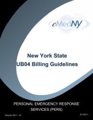 Personal Emergency Response Services (PERS) Billing ... - eMedNY