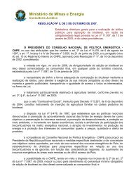 ResoluÃƒÂ§ÃƒÂ£o nÃ‚Âº 05, 03/10/2007 - MinistÃƒÂ©rio de Minas e Energia