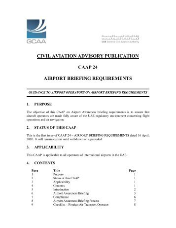 CIVIL AVIATION ADVISORY PUBLICATION CAAP 24 AIRPORT ...
