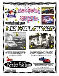 CSAQ Newsletter September 2013 - Classic Speedway Assn QLD