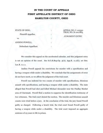 State v. Powell - Hamilton County, Ohio