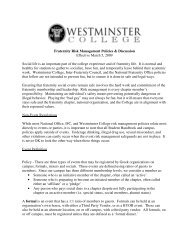 Risk Management Policy & Procedures - Westminster College