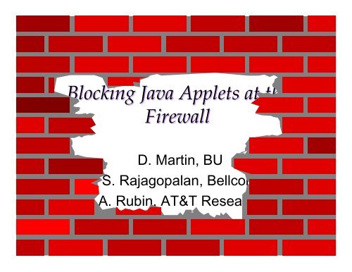 Blocking Java Applets at the Firewall