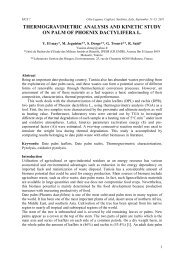 Thermogravimetric analysis and kinetic study on palm of Phoenix ...