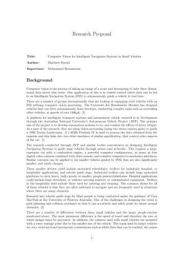 Research Proposal - Undergraduate - The University of Western ...