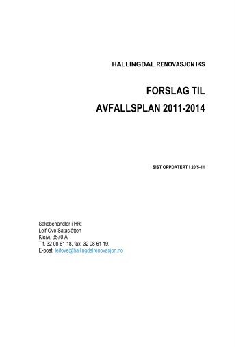 Avfallsplan 2011-2014a - FlÃƒÂ¥ kommune