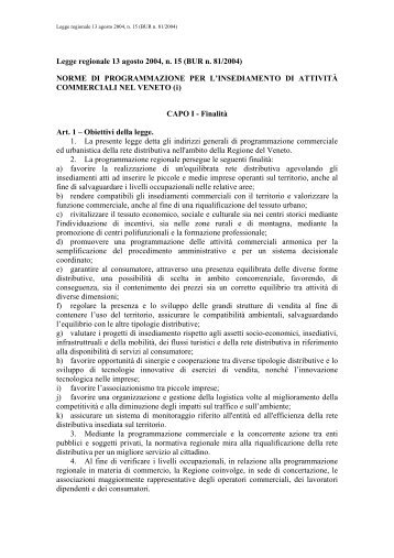 L.r. 13.08.2004 N. 15 - Comune di Mogliano Veneto