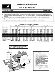 unemployment bulletin for hertfordshire - Hertfordshire County Council