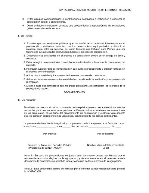 SecciÃ³n I. Instrucciones para los licitantes. - REF.PEMEX.com