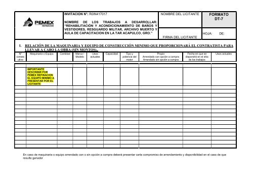 SecciÃ³n I. Instrucciones para los licitantes. - REF.PEMEX.com