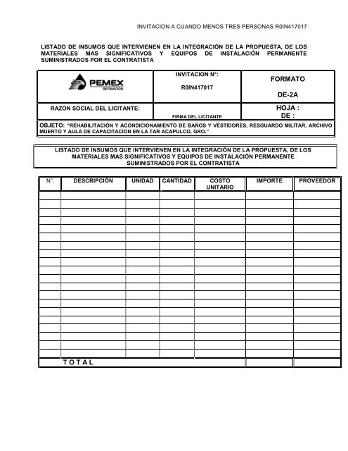 SecciÃ³n I. Instrucciones para los licitantes. - REF.PEMEX.com