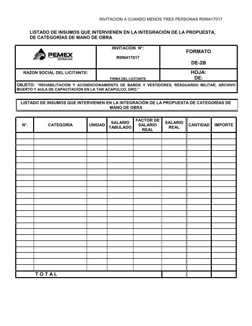 SecciÃ³n I. Instrucciones para los licitantes. - REF.PEMEX.com