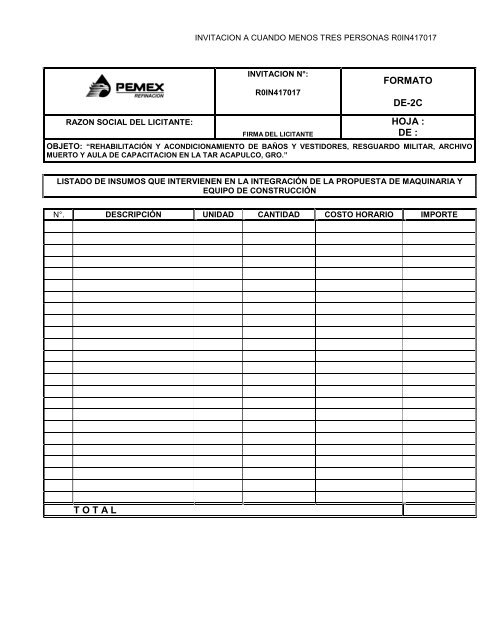 SecciÃ³n I. Instrucciones para los licitantes. - REF.PEMEX.com