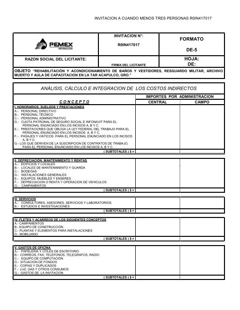 SecciÃ³n I. Instrucciones para los licitantes. - REF.PEMEX.com