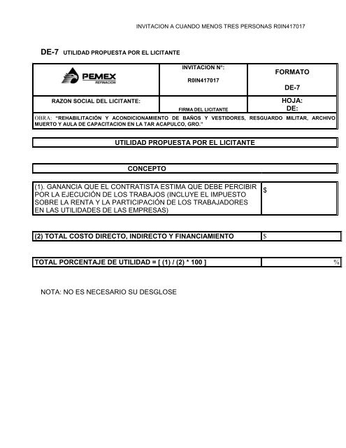 SecciÃ³n I. Instrucciones para los licitantes. - REF.PEMEX.com