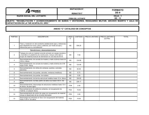 SecciÃ³n I. Instrucciones para los licitantes. - REF.PEMEX.com