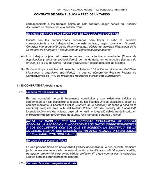 SecciÃ³n I. Instrucciones para los licitantes. - REF.PEMEX.com