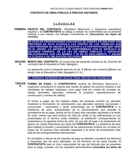 SecciÃ³n I. Instrucciones para los licitantes. - REF.PEMEX.com