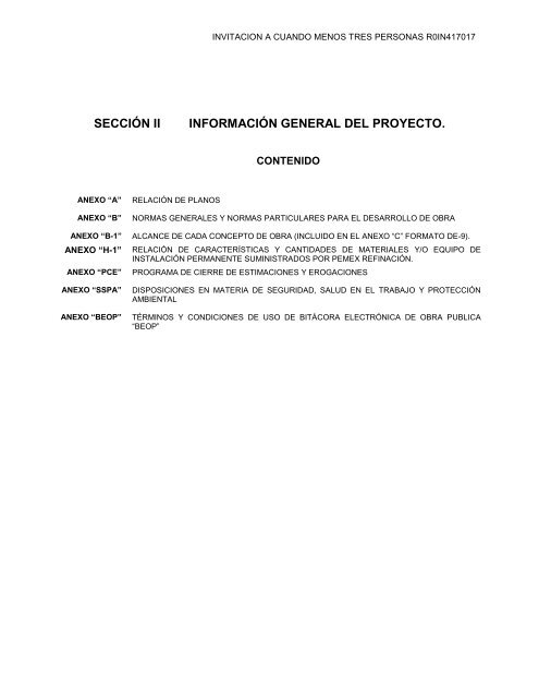 SecciÃ³n I. Instrucciones para los licitantes. - REF.PEMEX.com