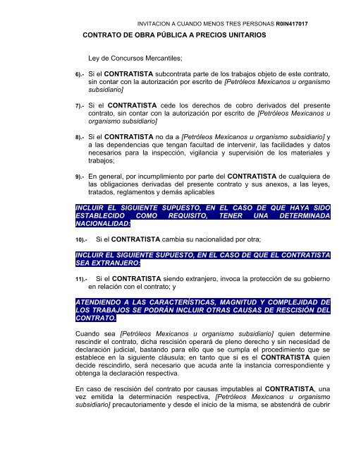 SecciÃ³n I. Instrucciones para los licitantes. - REF.PEMEX.com