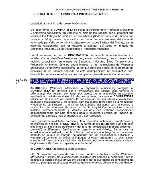 SecciÃ³n I. Instrucciones para los licitantes. - REF.PEMEX.com