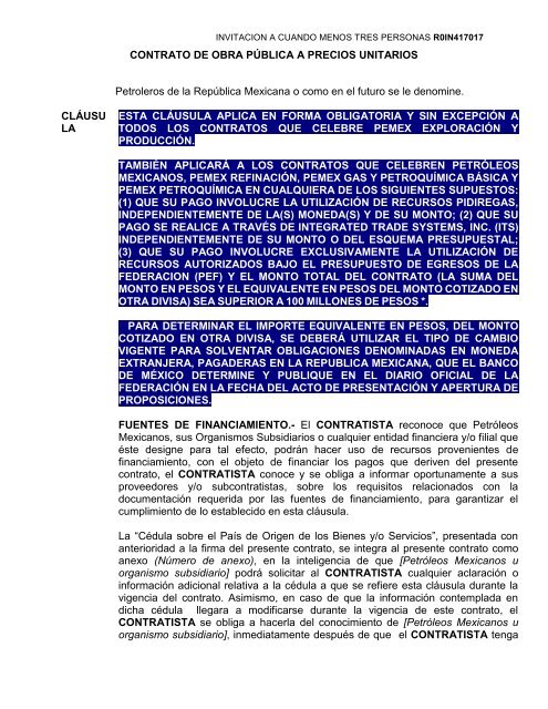 SecciÃ³n I. Instrucciones para los licitantes. - REF.PEMEX.com