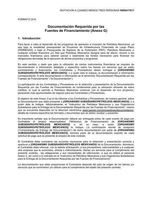 SecciÃ³n I. Instrucciones para los licitantes. - REF.PEMEX.com